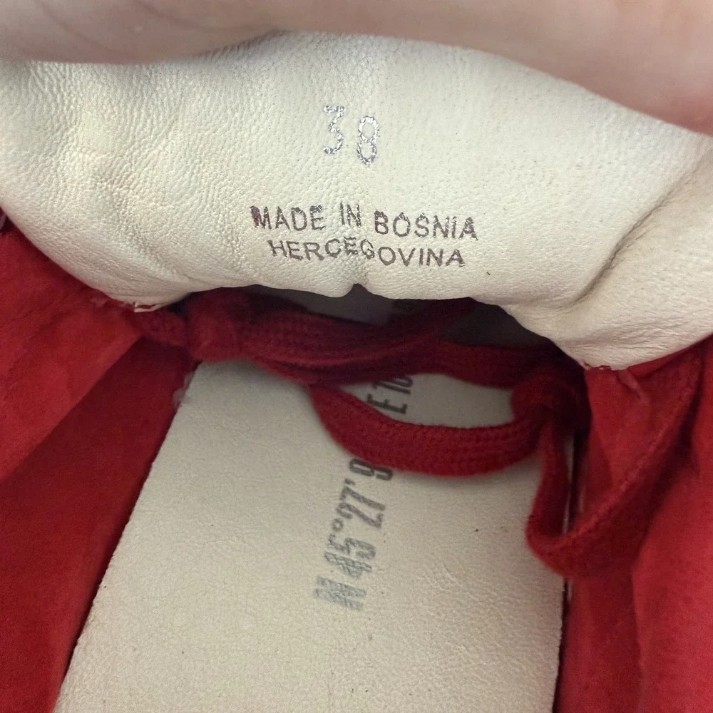 AS98 Hannie Leather Platform Sneaker Blood Red White Box EU 38 US 8 Chunky